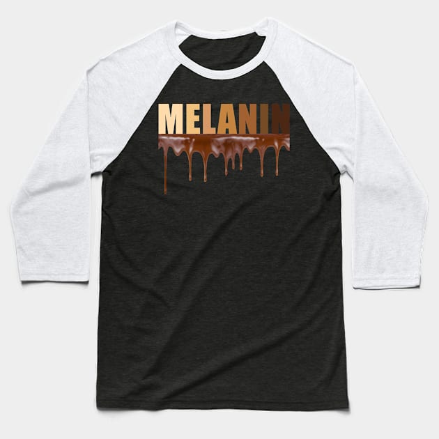 Melanin Shades Chocolate Black Pride Gift Baseball T-Shirt by Merchweaver